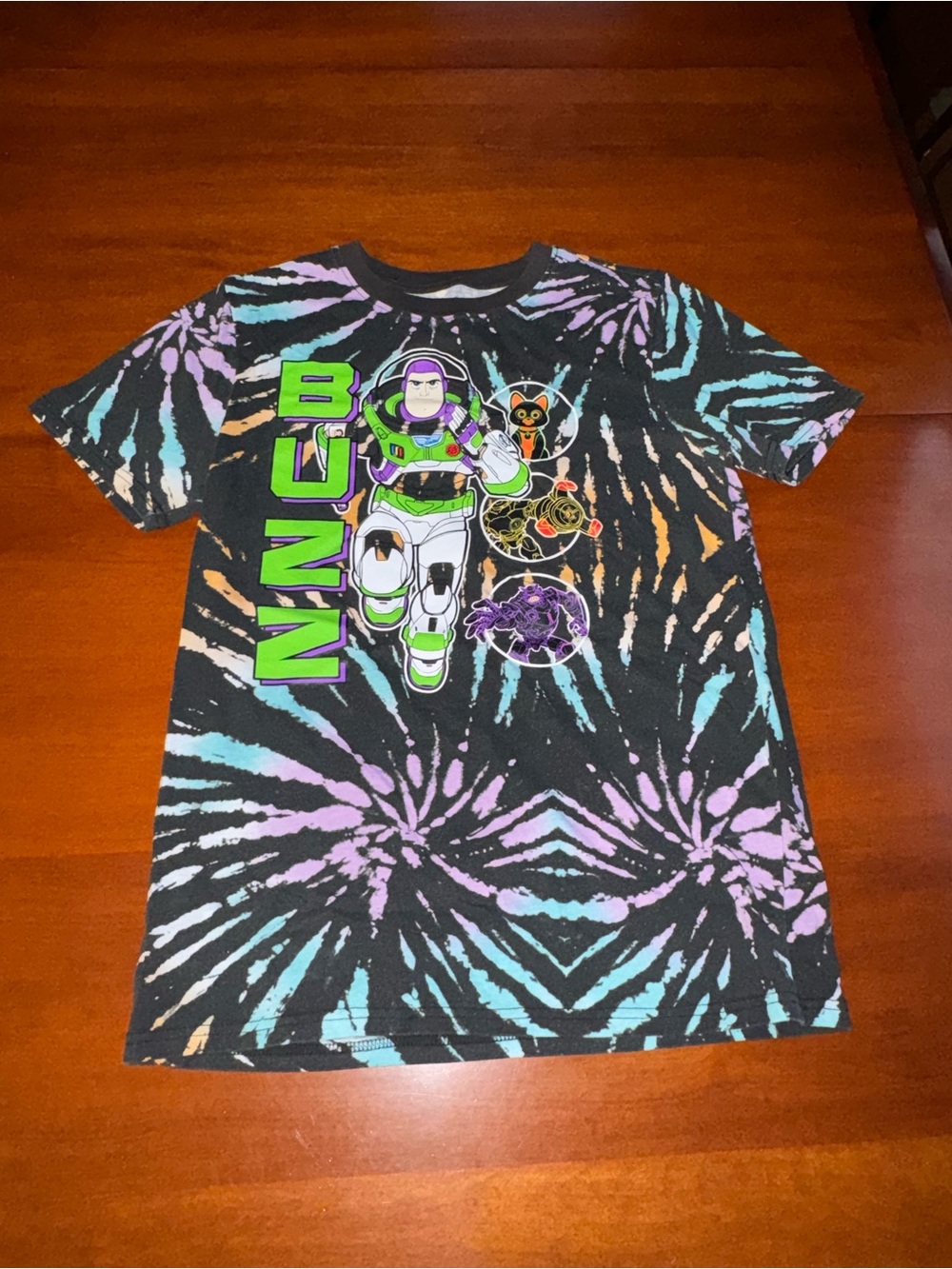 Disney Pixar Toy Story Buzz Lightyear Boys Youth XXL 2XL Tie Dye T-Shirt